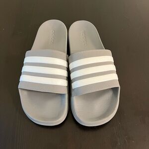 Adidas Adilette Gray and White Slides Men’s 11